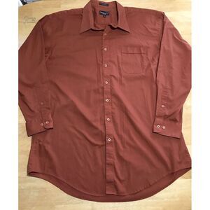 Men's Kilburne and Finch 2XL Big & Tall Brown Long Sleeve 18-1/2 Button Up 36/37